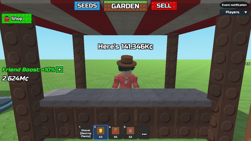 Скриншот игры Обби: Вырасти Сад Онлайн на телефоне (сенсорное управление)