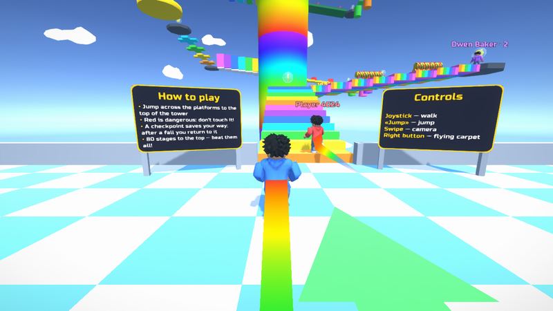Скриншот игры Обби: Адская Башня Онлайн на телефоне (сенсорное управление)